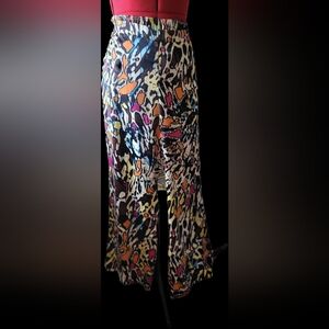 Chico's Multicolor Abstract Print Skirt with Black and Cream